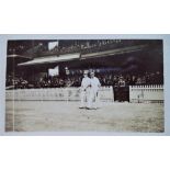 CRICKET, original photograph (4.5 x 2.75), Arthur Fagg & Charlie Barnett striding out to open the