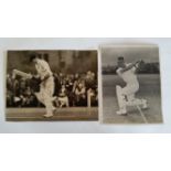 CRICKET, press photos, 1949, England v New Zealand, Cave lbw Wrigley & Reid (in batting pose),