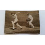 CRICKET, press photo, Dec 1933, Australia v England, showing Woodfull batting, date stamps for