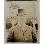 CRICKET, original sepia photograph (4.25 x 3.25), William Carless (secretary of Hastings CC) wearing