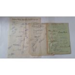 FOOTBALL, signed lined pages (2) etc., 1950s, inc. Petherbridge, O'Sullivan, Sterling, Fisher,