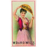 WILLS, advertisement cards, CSGB ref: E4, girl with large leaf, Gold Flake, VG