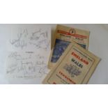 RUGBY UNION, programmes, inc. England v Wales, 19th Jan 1952 (official & pirate issues); signed