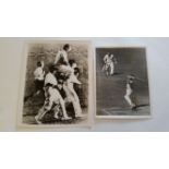 CRICKET, press photos, 1967 Tasmanian Bush Fire Test, Australia v Favell XI, showing Norm O'Neill (