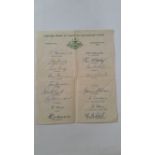 CRICKET, signed teamsheet, 1959/60 Australia tour to Pakistan & India, 17 (of 18) signatures, inc.