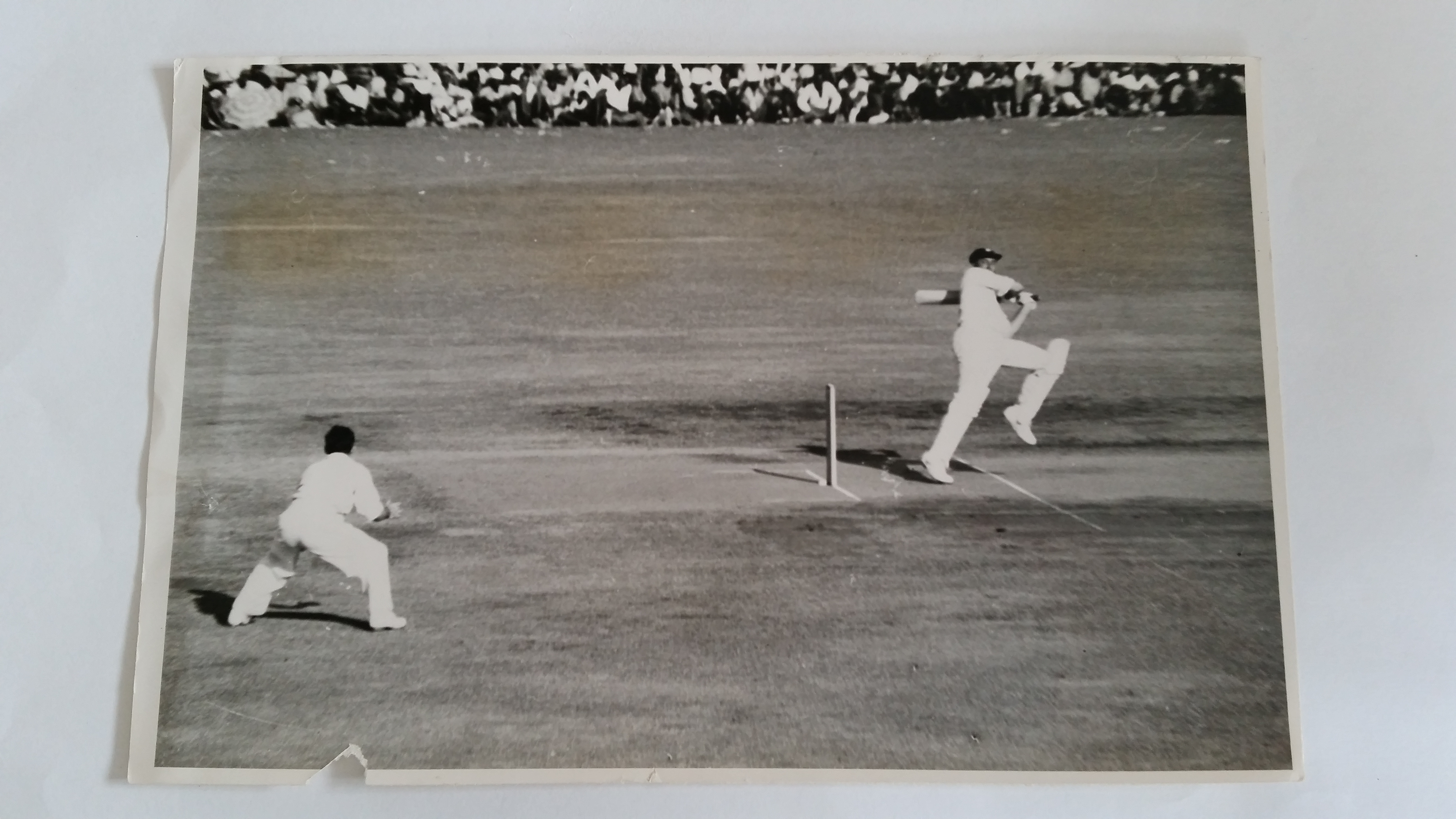 CRICKET, press photos, 1954/5, West Indies v Australia, Stollmeyer batting, date stamp for date of