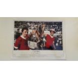 FOOTBALL, signed partially colour photos, Liverpool, inc. Jimmy Case, Alan Kennedy & Phil Neal (2