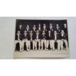 CRICKET, press photo of 1935/6 England team, taken in Perth, agency stamp to back (Melba