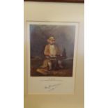 CRICKET, signed selection, inc. Don Bradman, print of The Scorer by Thomas Henwood (to lower