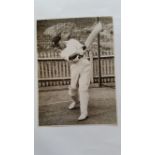 CRICKET, press photo of Chipperfield, showing him full-length batting in nets, agency stamp to