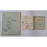 CRICKET, signed album pages by Nottinghamshire inc. 1929 (ten signatures), Carr, Staples, Voce,