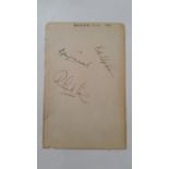 CRICKET, Hampshire 1927, signed album page, 4.25 x 6.5, 15 signatures (to both sides), inc.