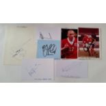FOOTBALL, signed cards, photos etc by Welsh players, 1970s onwards, inc. Saunders, Rush, Jones,