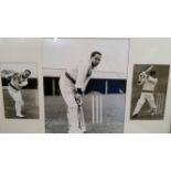 CRICKET, press photo signed by Garry Sobers, showing him at the stumps ready to bat, 7.5 x 10,