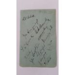 CRICKET, signed album page by Sussex (1933), signatures (12) inc. Langdridge, Tate, Parks, Bowley,