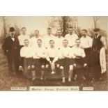 FOOTBALL, original glass positive (4.25 x 3.25), 1898 Nottingham Forest FA Cup winning team, in team