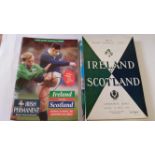 RUGBY UNION, programmes for Ireland v Scotland, 1958-2012, in Dublin (11) & Edinburgh (17), one