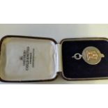 FOOTBALL, silver fob medallion, Northumberland FA 1905 Junior Cup runners-up, awarded to THC,