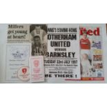 FOOTBALL, Rotherham United selection, inc. fixture cards (1990/91-1996/97 (7), v Guisley 1998,