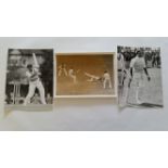 CRICKET, press photos, 1946, England v India, showing Hazare, Merchant & Hardstaff (each in