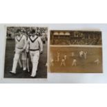 CRICKET, press photos, 1947, England v South Africa, showing Viljoen dropped (v Surrey) and Hutton &