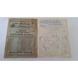 FOOTBALL, programmes, Chelsea v Middlesbrough 1924/5 (signs of previous binding); West Ham v