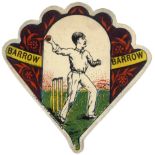 BAINES, fan-shaped cricket card, Barrow, G