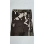 CRICKET, press photo, 1956, Australian, showing Hassett & Johnson singing at Cheshire Homes