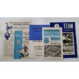 FOOTBALL, Tottenham Hotspur programmes, inc. v Blackpool 1951/2, Boston 1955/6 FAC; 1956/7 (2),