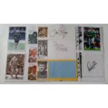 FOOTBALL, signed cards, pages etc, by Northern Ireland players 1970s onwards, inc. Nicholl, McIlroy,