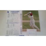 CRICKET, selection from Warwickshire v Durham, June 1994, inc. scorecard (partially printed), signed