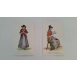 WALES, postcards, Cambrian Costumes by Lady Llanover, Nox. 1-10 (117-126), pub. by National