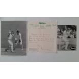 CRICKET, David Gower selection, inc. signed photos (2), full-length batting in 3rd Test during