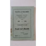 CRICKET, booklet, Facts & Figures of Somerset C.C.C. 1891-1946, for Frank lee Benefit, slight rust