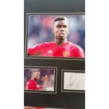 FOOTBALL, Manchester United presentation piece by Paul Pogba, inc. signed white page (hurried