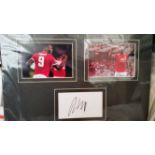 FOOTBALL, Manchester United presentation piece by Romelu Lukaku, inc. signed white page (hurried