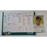 CRICKET, selection from 2001 Ashes Oval Test, inc. scorecard (fully printed) & signed Cornhill