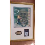 FOOTBALL, signed colour photo (11.75 x 14) by Roberto Carlos, overmounted above photo of him holding