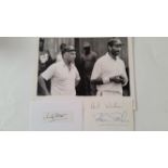 CRICKET, signed pieces by Graham Gooch & Micky Stewart, with photo of them both during 1990