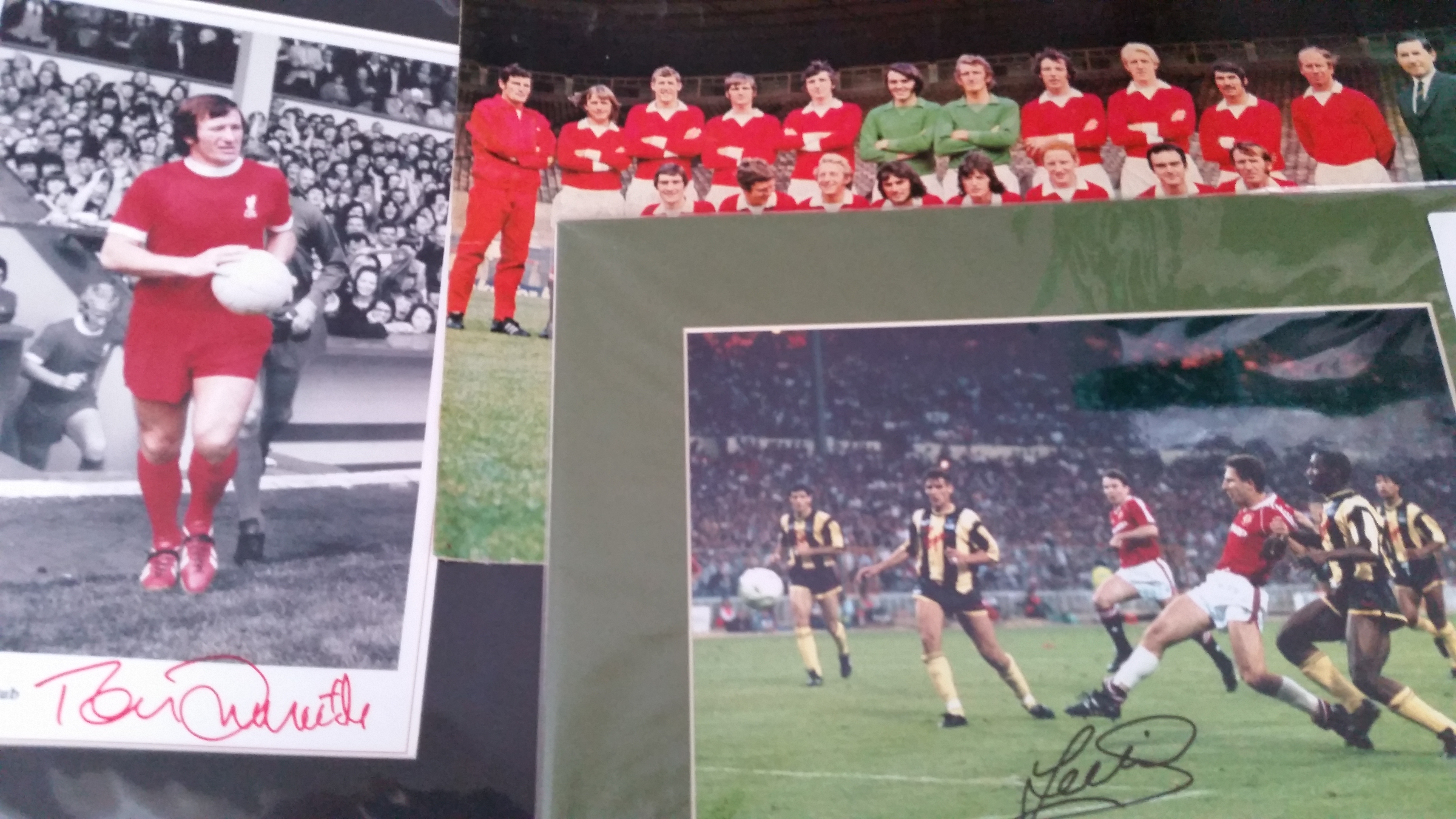 FOOTBALL, selection, inc. signed photos, 17 x 11.5 and smaller, inc. Tommy Smith (Liverpool), Lee