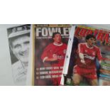FOOTBALL, signed magazine pages, inc. Peter Beardsley, Robbie Fowler, John Barnes, Ian Rush & Ian St