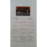 CRICKET, Umpires, small magazine picture laid down to card with 21 signatures beneath, inc. Alan