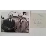 CRICKET, signed notepaper by Len Hutton, 6 x 5, with photo, EX, 2