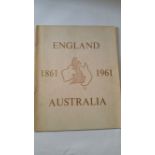 CRICKET, souvenir brochure, 100 Years of Cricket between England and Australia 1861-1961, issued for