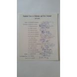 CRICKET, signed teamsheet, 1977/8 England tour to Pakistan & New Zealand, all 19 signatures inc.