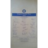 CRICKET, signed teamsheet, 1984/5 England tourists, all 20 signatures, folds, EX