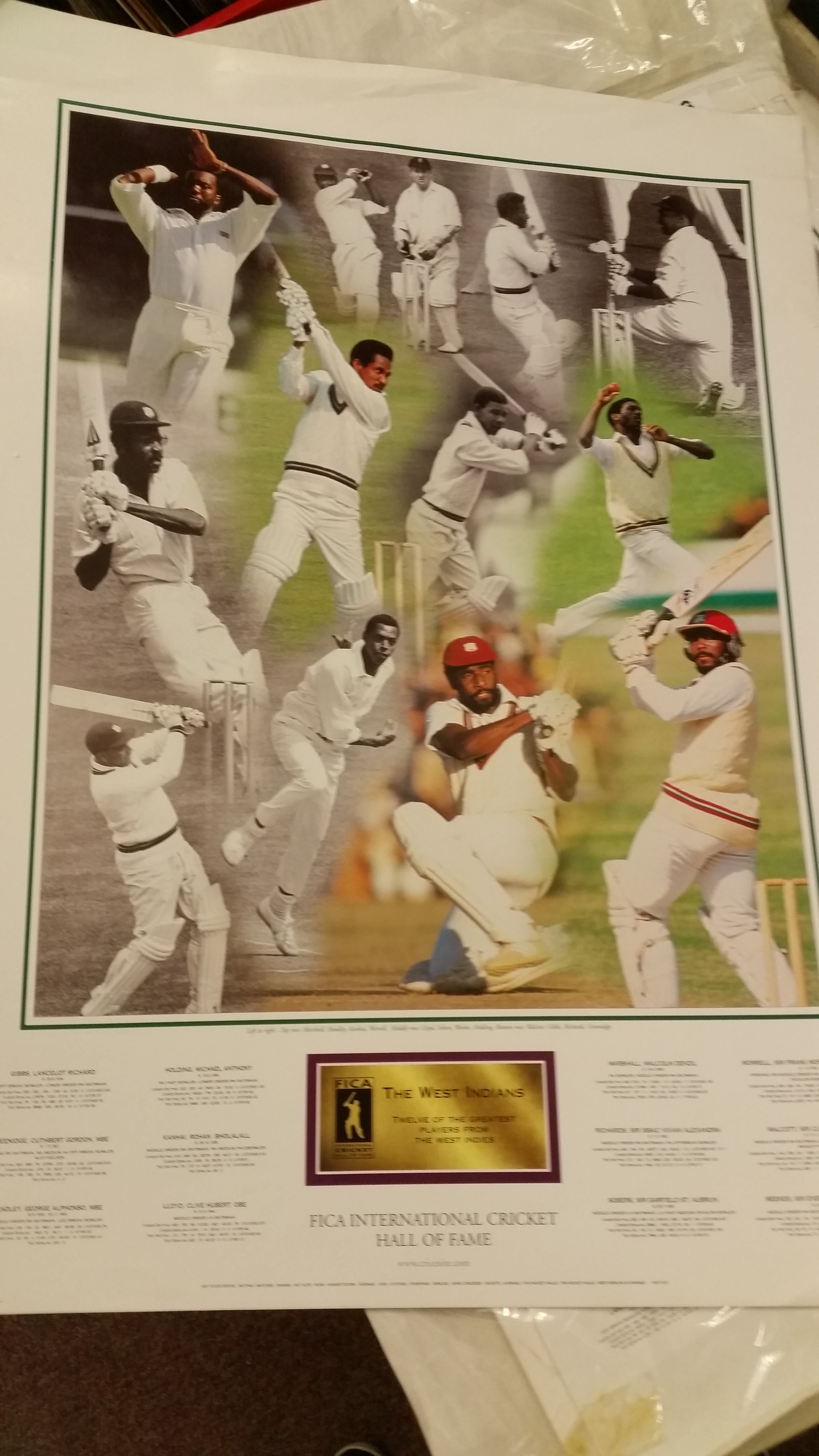 CRICKET, prints, inc. Jack Russell (signed), Scoresheet for Hicks (405), FICA Hall of Fame - West