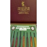 CRICKET, History of the Cricket Bat, mounted replicas of early bats, original box, EX