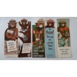 BOOKMARKS, Smokey the Bear Fire Prevention, issued by US Dept of Agriculture, VG to EX, 5