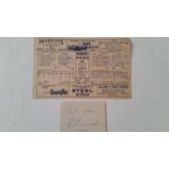 CRICKET, selection from 1961 Ashes Headingley Test, inc. scorecard (partially printed & completed in